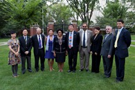 President Ruth Simmons (fifth from left) and representatives from Brown University warmly welcomed Prof. Joseph Sung (sixth from left), Vice-Chancellor and President of CUHK and members of the CUHK delegation.